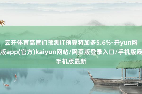 云开体育高管们预测IT预算将加多5.6%-开yun网页版app(官方)kaiyun网站/网页版登录入口/手机版最新