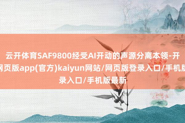 云开体育SAF9800经受AI开动的声源分离本领-开yun网页版app(官方)kaiyun网站/网页版登录入口/手机版最新
