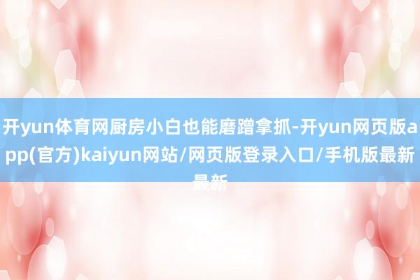 开yun体育网厨房小白也能磨蹭拿抓-开yun网页版app(官方)kaiyun网站/网页版登录入口/手机版最新