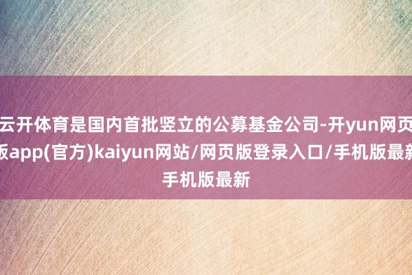 云开体育是国内首批竖立的公募基金公司-开yun网页版app(官方)kaiyun网站/网页版登录入口/手机版最新