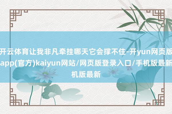 开云体育让我非凡牵挂哪天它会撑不住-开yun网页版app(官方)kaiyun网站/网页版登录入口/手机版最新