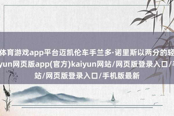 体育游戏app平台迈凯伦车手兰多·诺里斯以两分的轻飘上风-开yun网页版app(官方)kaiyun网站/网页版登录入口/手机版最新