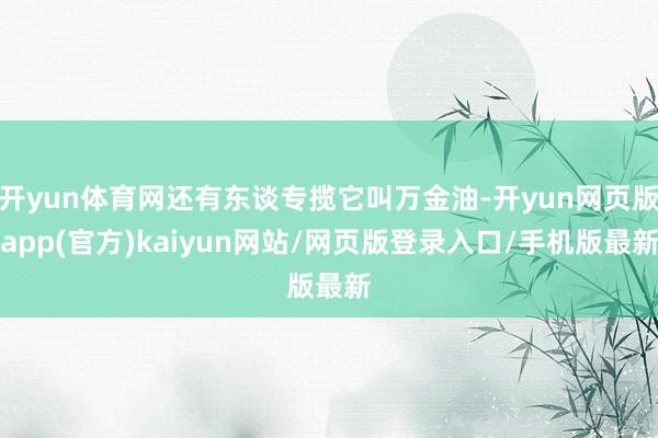 开yun体育网还有东谈专揽它叫万金油-开yun网页版app(官方)kaiyun网站/网页版登录入口/手机版最新